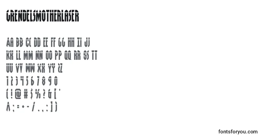 Шрифт Grendelsmotherlaser (128547) – алфавит, цифры, специальные символы