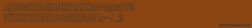 フォントgrendelsmotherout – 黒い文字が茶色の背景にあります