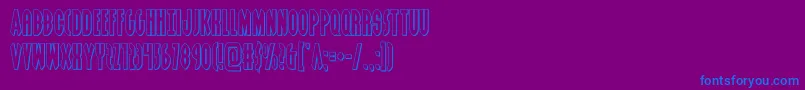 grendelsmotherout-Schriftart – Blaue Schriften auf violettem Hintergrund