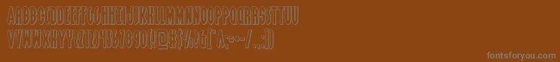 フォントgrendelsmotherout – 茶色の背景に灰色の文字