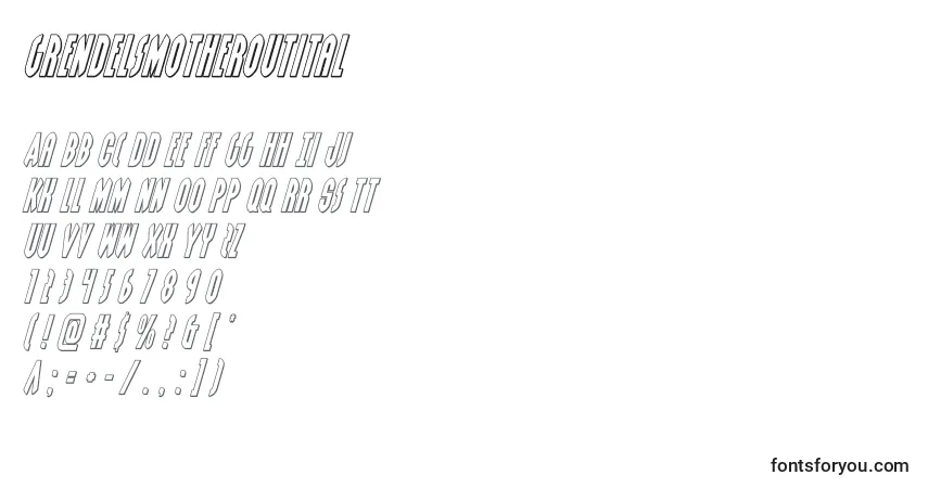 Шрифт Grendelsmotheroutital (128551) – алфавит, цифры, специальные символы