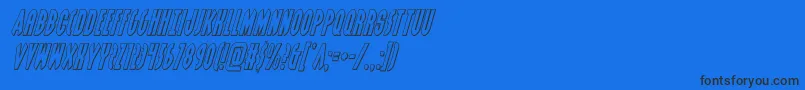 Шрифт grendelsmotheroutital – чёрные шрифты на синем фоне