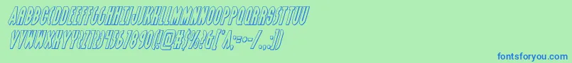 grendelsmotheroutital Font – Blue Fonts on Green Background