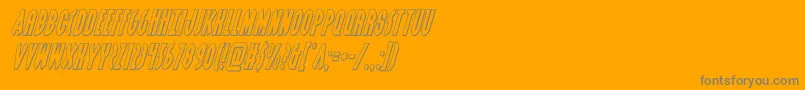 grendelsmotheroutital-Schriftart – Graue Schriften auf orangefarbenem Hintergrund