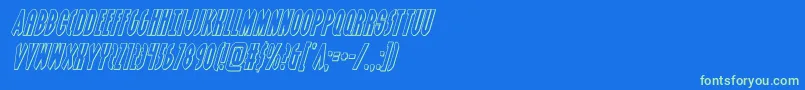 grendelsmotheroutital Font – Green Fonts on Blue Background