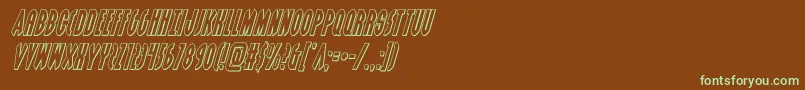 Шрифт grendelsmotheroutital – зелёные шрифты на коричневом фоне