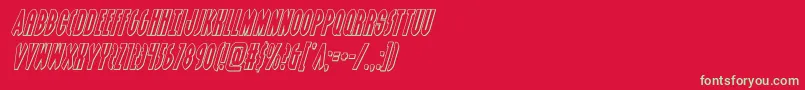 フォントgrendelsmotheroutital – 赤い背景に緑の文字