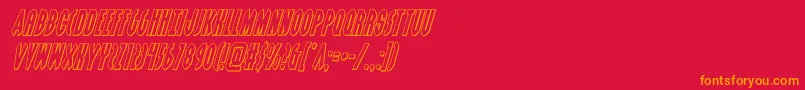 フォントgrendelsmotheroutital – 赤い背景にオレンジの文字