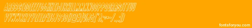 grendelsmotheroutital-Schriftart – Weiße Schriften auf orangefarbenem Hintergrund