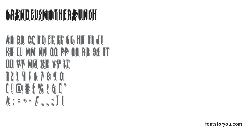 Grendelsmotherpunch (128552) Font – alphabet, numbers, special characters