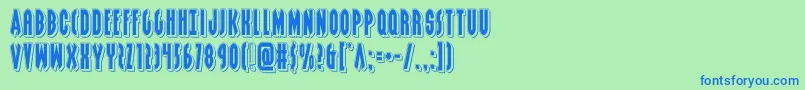 フォントgrendelsmotherpunch – 青い文字は緑の背景です。