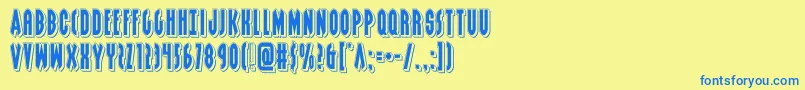 grendelsmotherpunch Font – Blue Fonts on Yellow Background