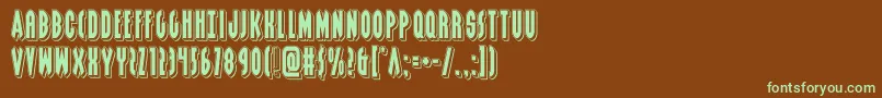 grendelsmotherpunch Font – Green Fonts on Brown Background