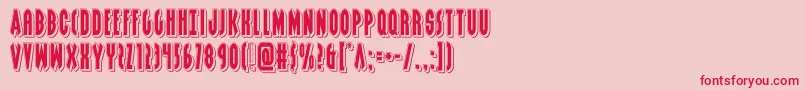 フォントgrendelsmotherpunch – ピンクの背景に赤い文字