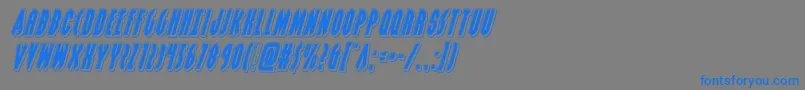grendelsmotherpunchital-Schriftart – Blaue Schriften auf grauem Hintergrund