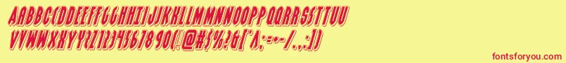 grendelsmotherpunchital Font – Red Fonts on Yellow Background