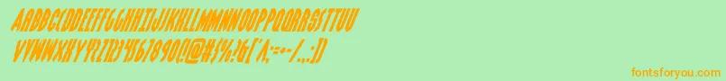 grendelsmothersuperital Font – Orange Fonts on Green Background