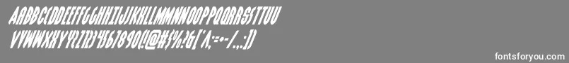 grendelsmothersuperital-Schriftart – Weiße Schriften auf grauem Hintergrund