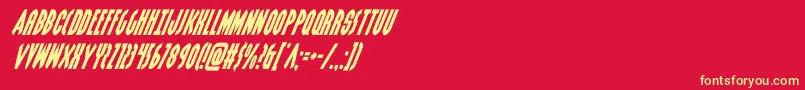 grendelsmothersuperital Font – Yellow Fonts on Red Background