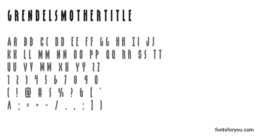 A fonte Grendelsmothertitle (128556) – alfabeto, números, caracteres especiais