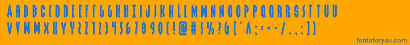 grendelsmothertitle Font – Blue Fonts on Orange Background