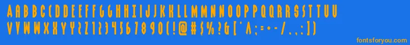 grendelsmothertitle Font – Orange Fonts on Blue Background