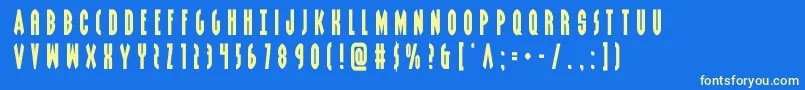 grendelsmothertitle Font – Yellow Fonts on Blue Background