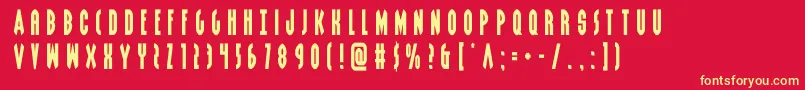 grendelsmothertitle Font – Yellow Fonts on Red Background