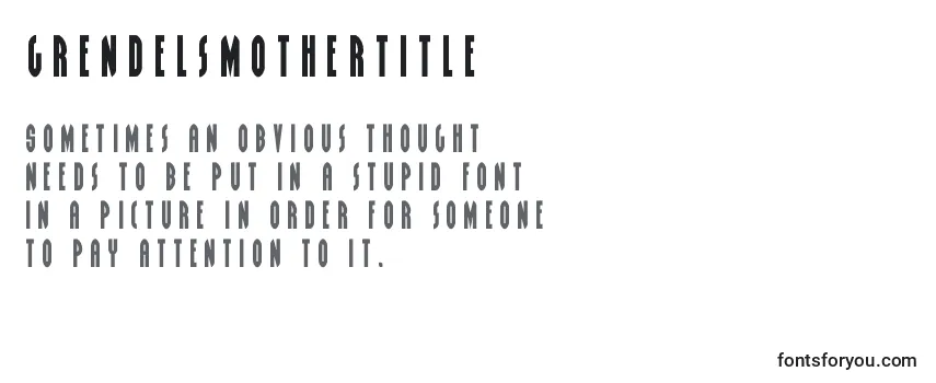 Review of the Grendelsmothertitle (128556) Font