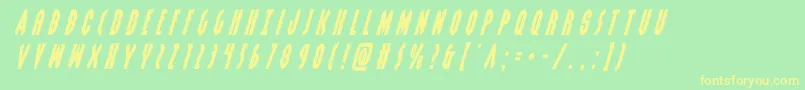 grendelsmothertitleital Font – Yellow Fonts on Green Background