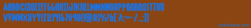 grendelsmotherxtraexpand Font – Blue Fonts on Brown Background