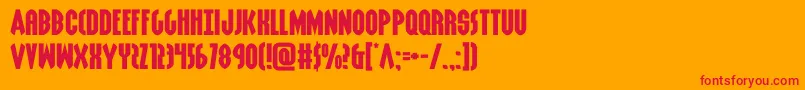 grendelsmotherxtraexpand Font – Red Fonts on Orange Background