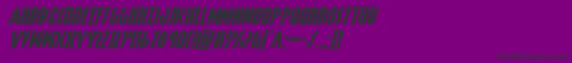 grendelsmotherxtraexpandital-Schriftart – Schwarze Schriften auf violettem Hintergrund