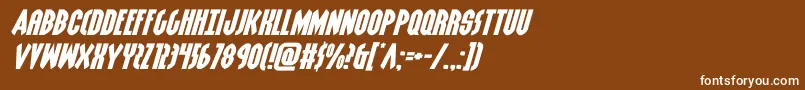 Czcionka grendelsmotherxtraexpandital – białe czcionki na brązowym tle