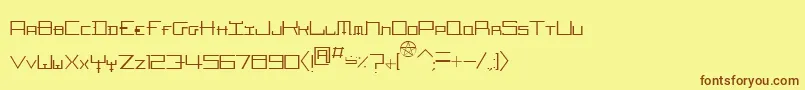 HozenozzleThin Font – Brown Fonts on Yellow Background
