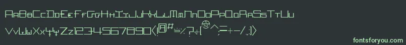 フォントHozenozzleThin – 黒い背景に緑の文字