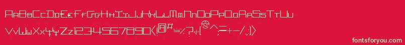 フォントHozenozzleThin – 赤い背景に緑の文字