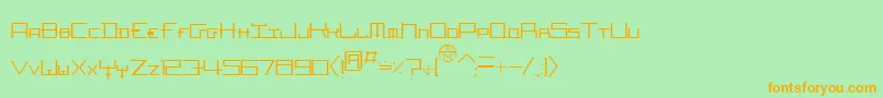 HozenozzleThin Font – Orange Fonts on Green Background