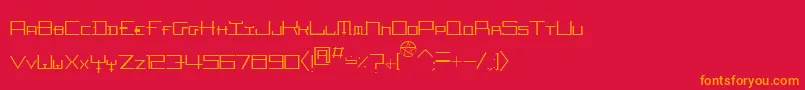 フォントHozenozzleThin – 赤い背景にオレンジの文字