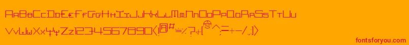 HozenozzleThin Font – Red Fonts on Orange Background