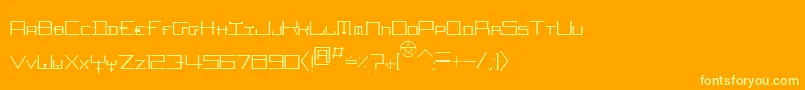 HozenozzleThin Font – Yellow Fonts on Orange Background