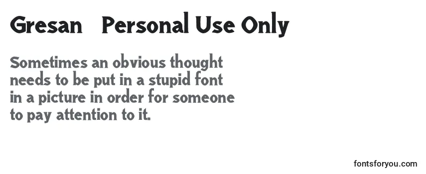 Review of the Gresan   Personal Use Only Font