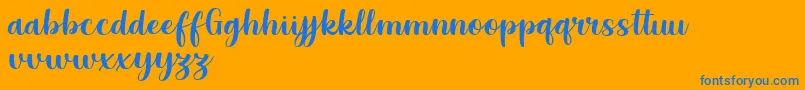 Grestal Script Demo Font – Blue Fonts on Orange Background