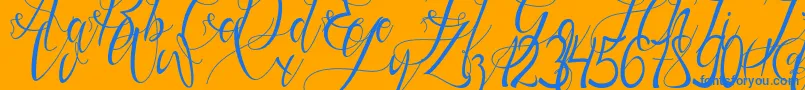 Gresthine Font – Blue Fonts on Orange Background