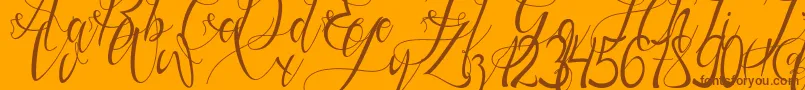 Gresthine Font – Brown Fonts on Orange Background