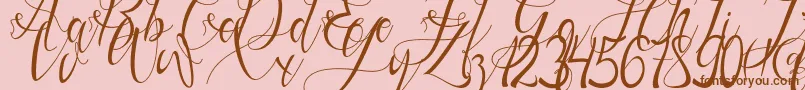 Gresthine Font – Brown Fonts on Pink Background