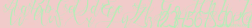 Gresthine Font – Green Fonts on Pink Background