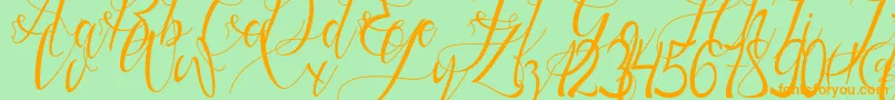 Gresthine-Schriftart – Orangefarbene Schriften auf grünem Hintergrund