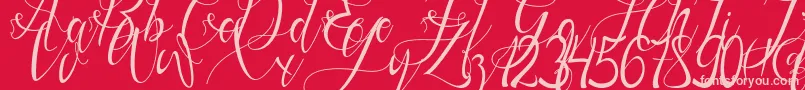 Gresthine Font – Pink Fonts on Red Background