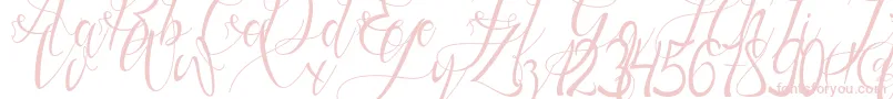 Gresthine-Schriftart – Rosa Schriften auf weißem Hintergrund